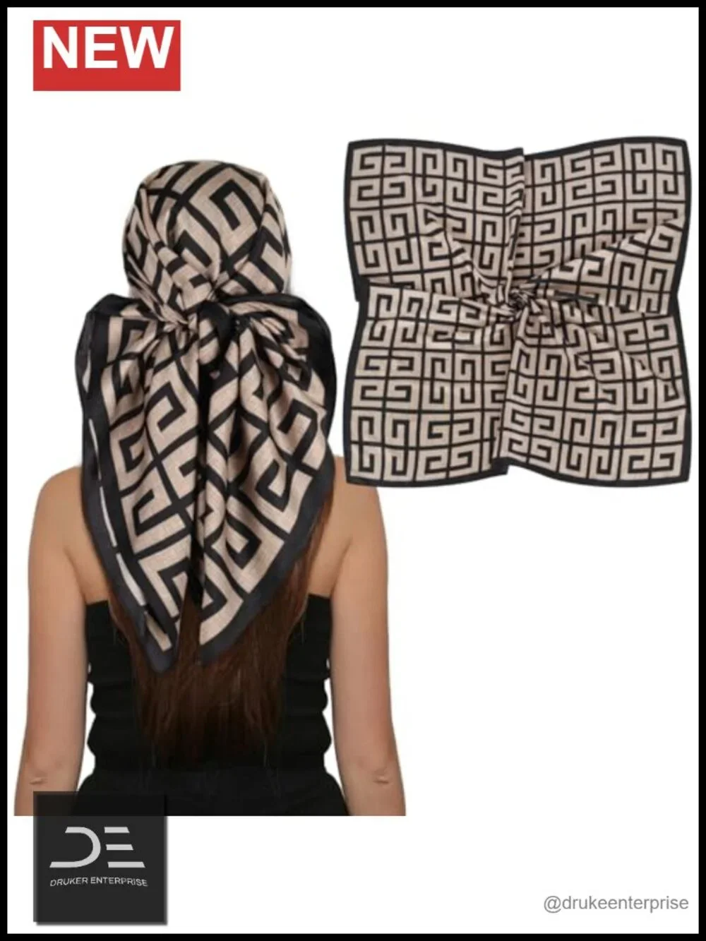 35 inch Fashion Headscarf Silk Satin Scarf for Hair Wrapping Night Bandana